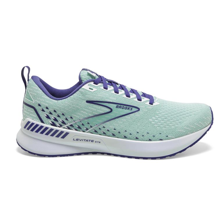 Brooks LEVITATE GTS 5 Springy Road Running Shoes Womens Canada - PaleTurquoise/Yucca/Navy Blue/White